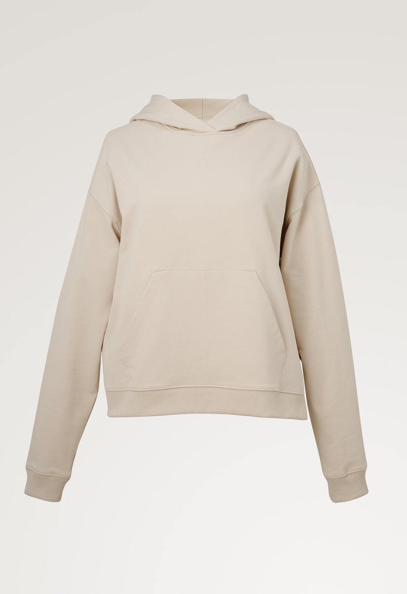 Maternity hoodie with nursing access - Light Beige