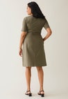 A shaped nursing dress short sleeve - Khaki Green