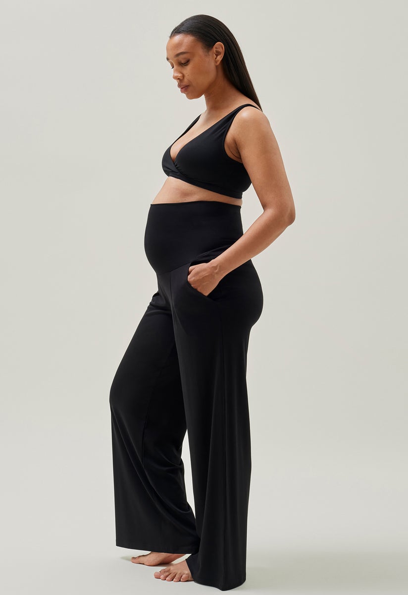 Maternity wide leg soft pants - Black