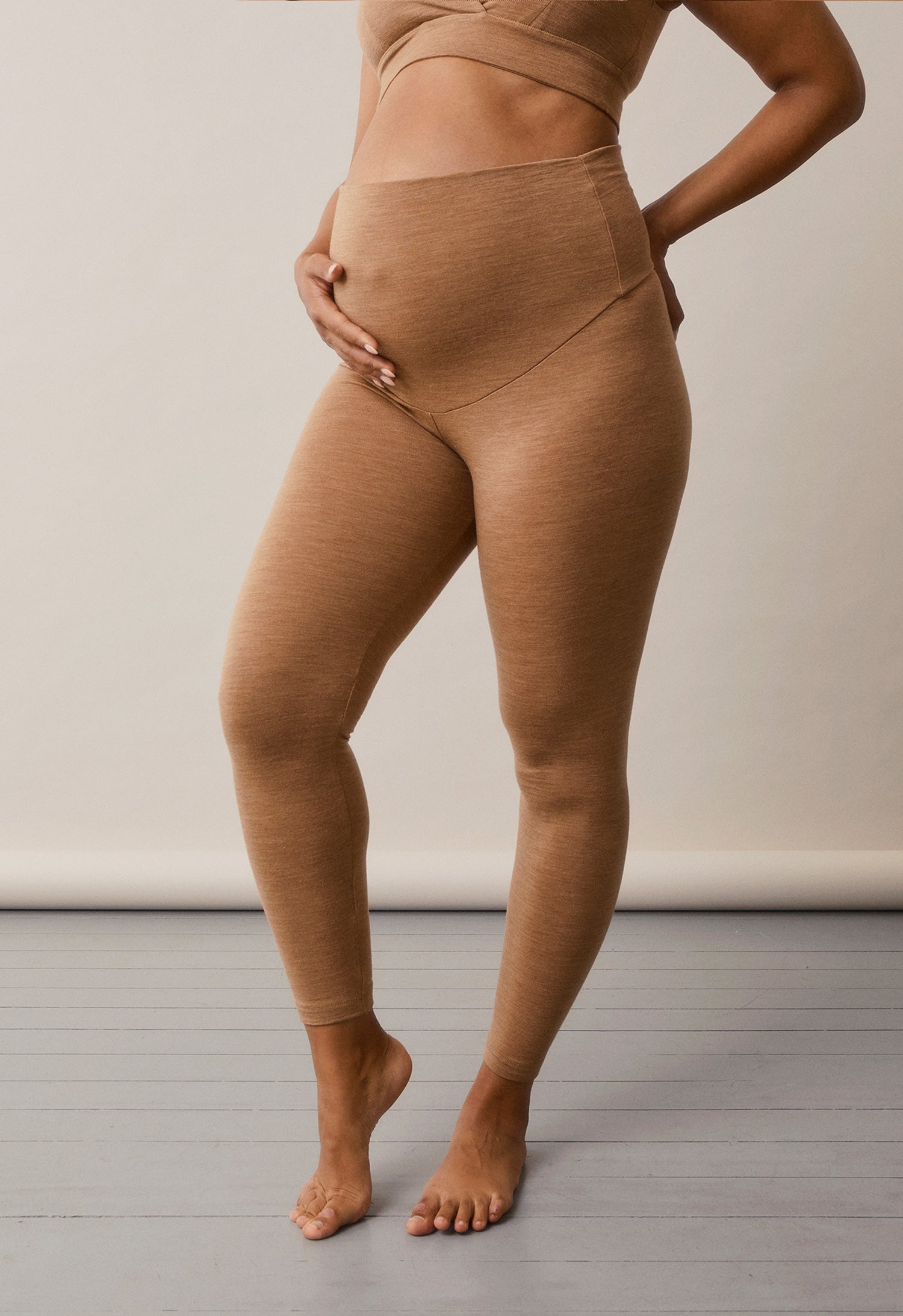 Maternity wool leggings Brown Melange Boob Design