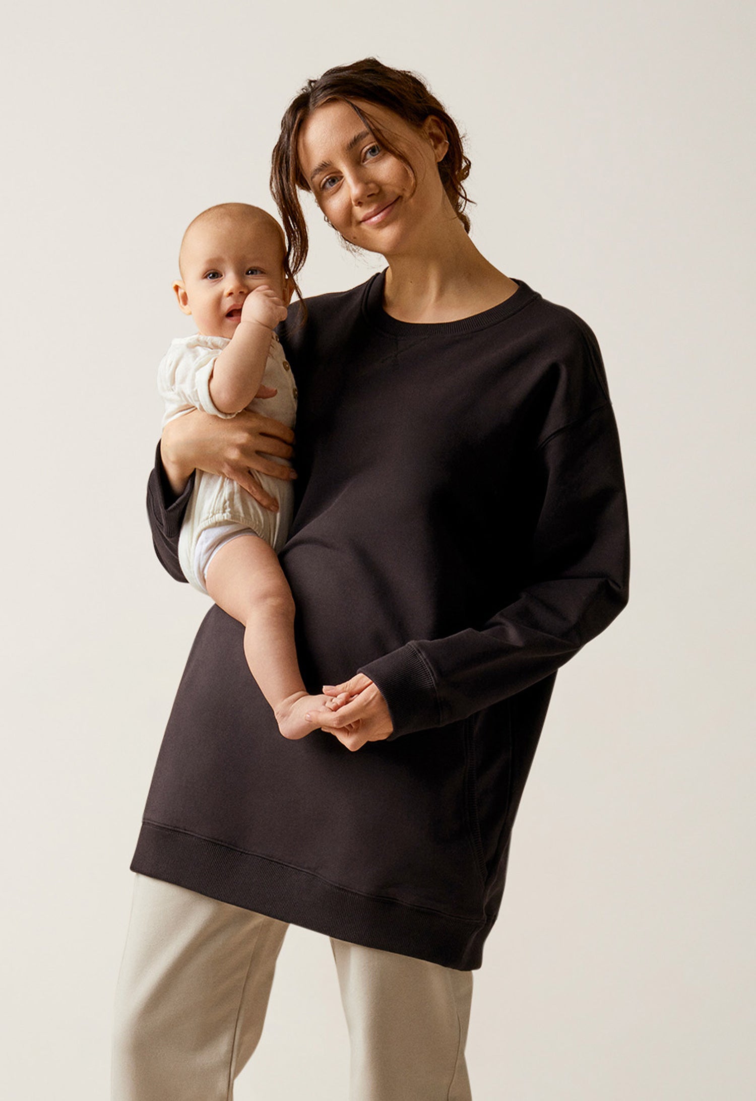 Boob Design Organic Cotton BFF Oversized Nursing Sweatshirt in Black