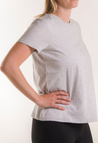 Maternity t-shirt with nursing access - Grey Melange