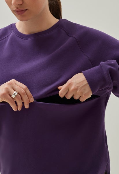 Thermal nursing sweatshirt - Midnight plum