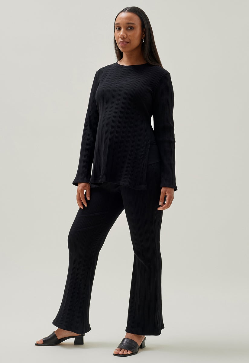 Ribbed maternity pants - Black