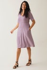 A shaped nursing dress short sleeve - Lavender