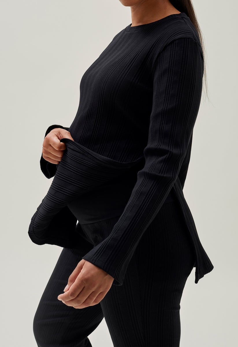 Ribbed maternity pants - Black