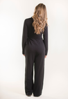 Maternity jumpsuit with collar - Black